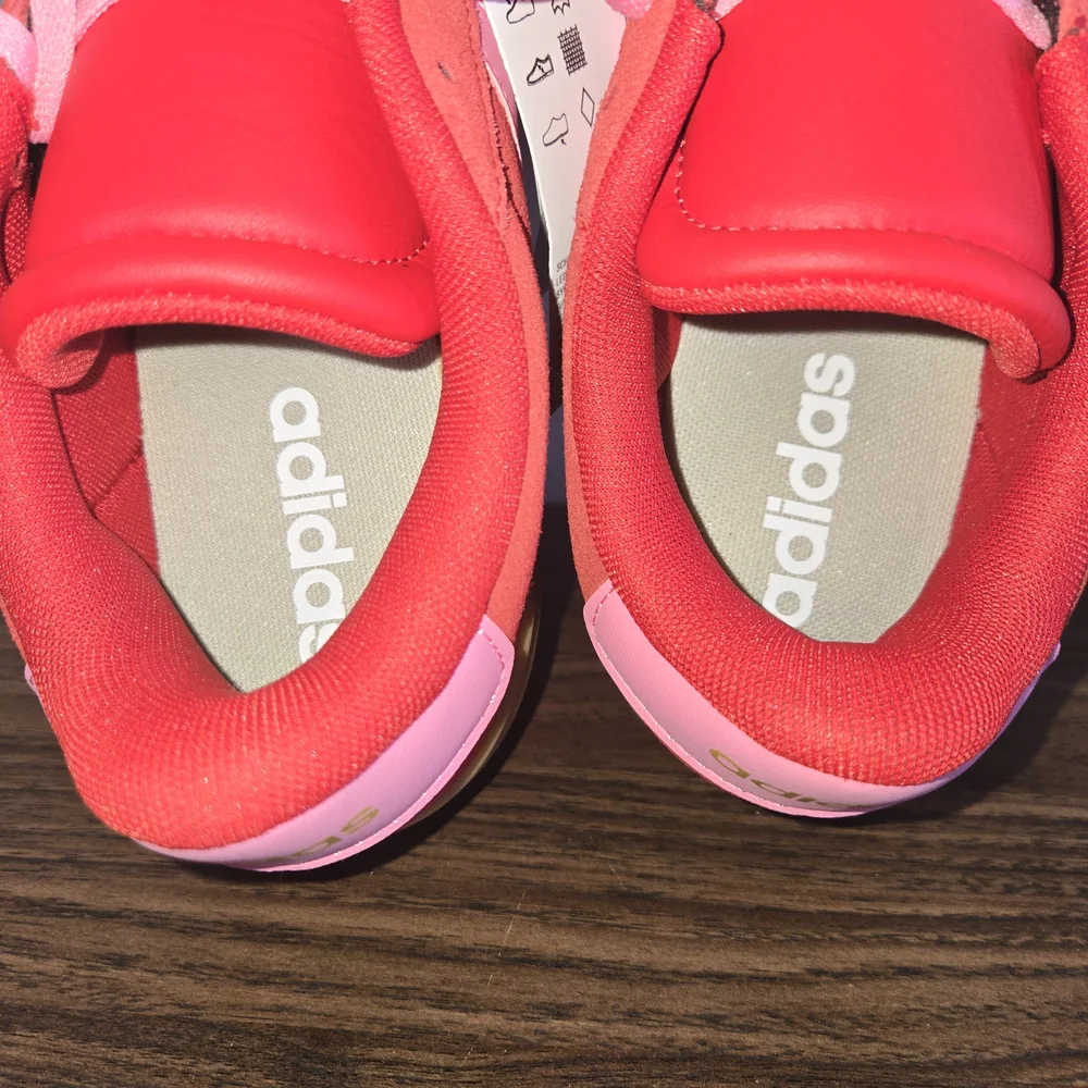 Adidas VL Court Bold Sneakers Kids Size 7 Red Pink Platform Shoes JQ1711